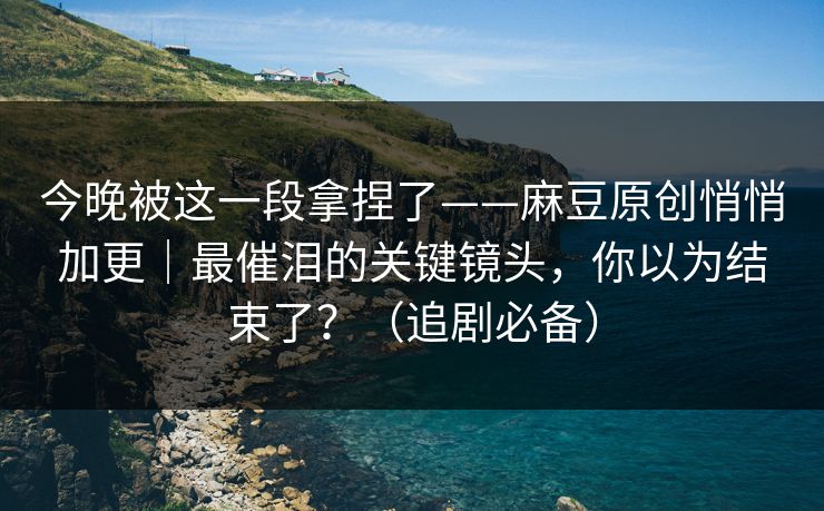 今晚被这一段拿捏了——麻豆原创悄悄加更｜最催泪的关键镜头，你以为结束了？（追剧必备）