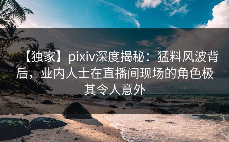 【独家】pixiv深度揭秘：猛料风波背后，业内人士在直播间现场的角色极其令人意外