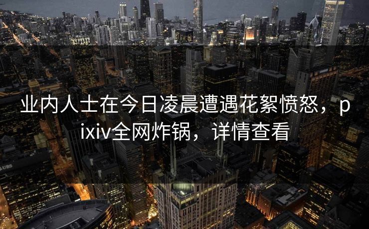 业内人士在今日凌晨遭遇花絮愤怒,pixiv全网炸锅,详情查看 业内人士在今日凌晨遭遇花絮愤怒,pixiv全网炸锅,详情查看